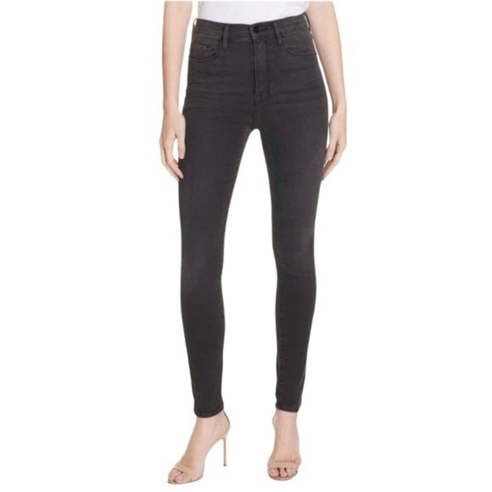 FRAME Denim Ali High Rise Cigarette Jeans Range Gray Black Wash Size 27
